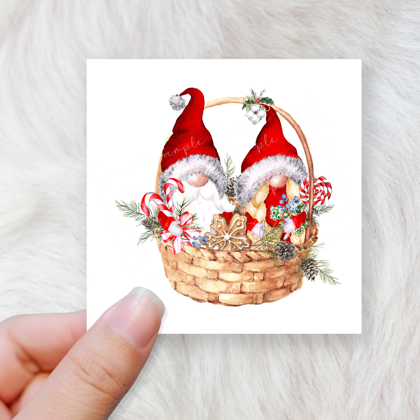 Gnome gonk Christmas basket - CHOOSE UV DTF decal - DTF Transfer