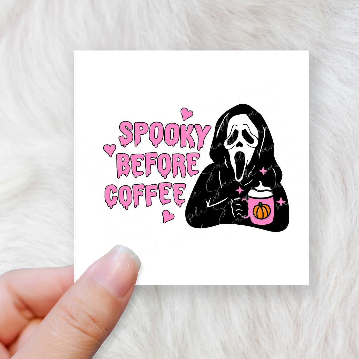 Spooky before coffee - CHOOSE UV DTF decal - DTF Transfer