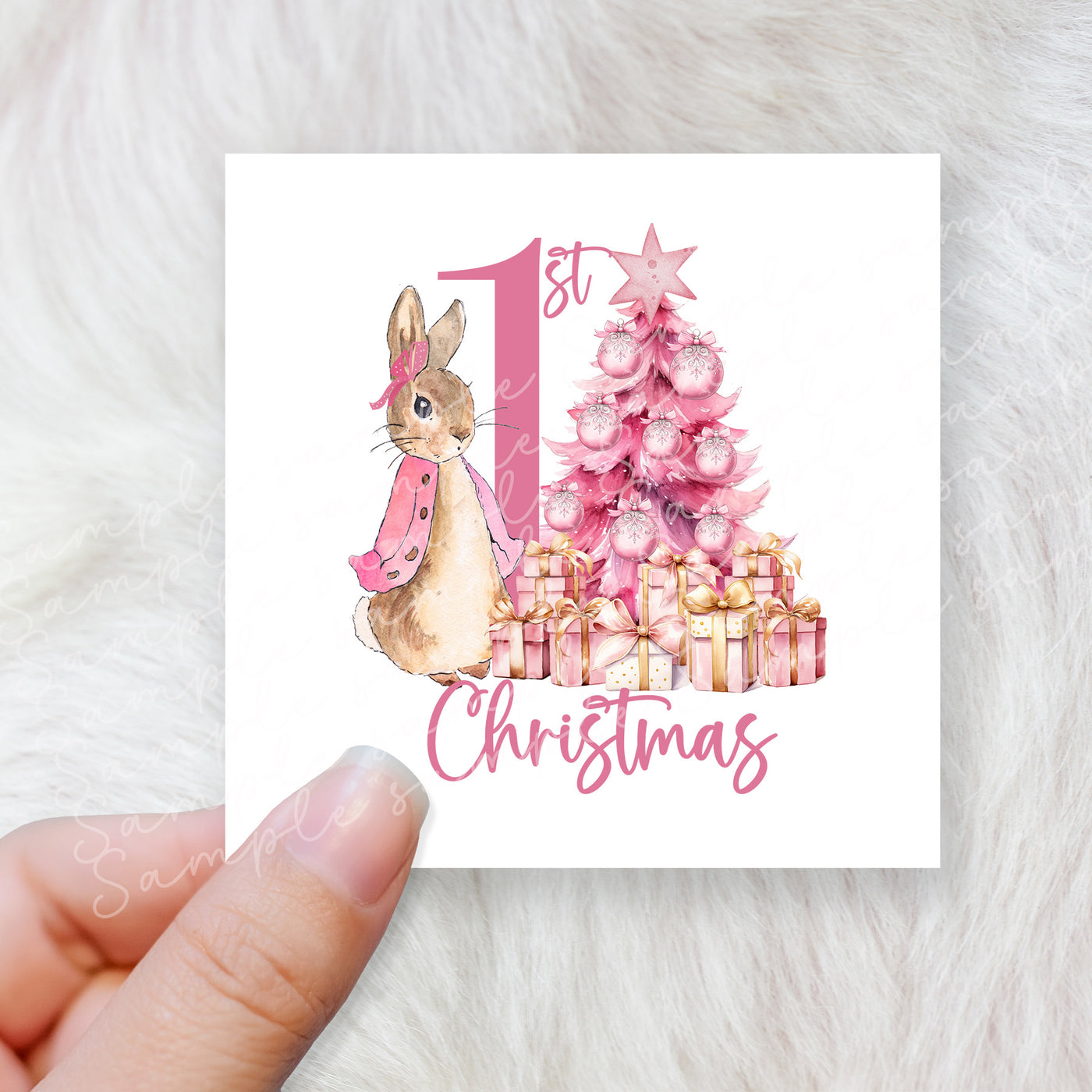 Flopsy first Christmas tree - CHOOSE UV DTF decal - DTF Transfer