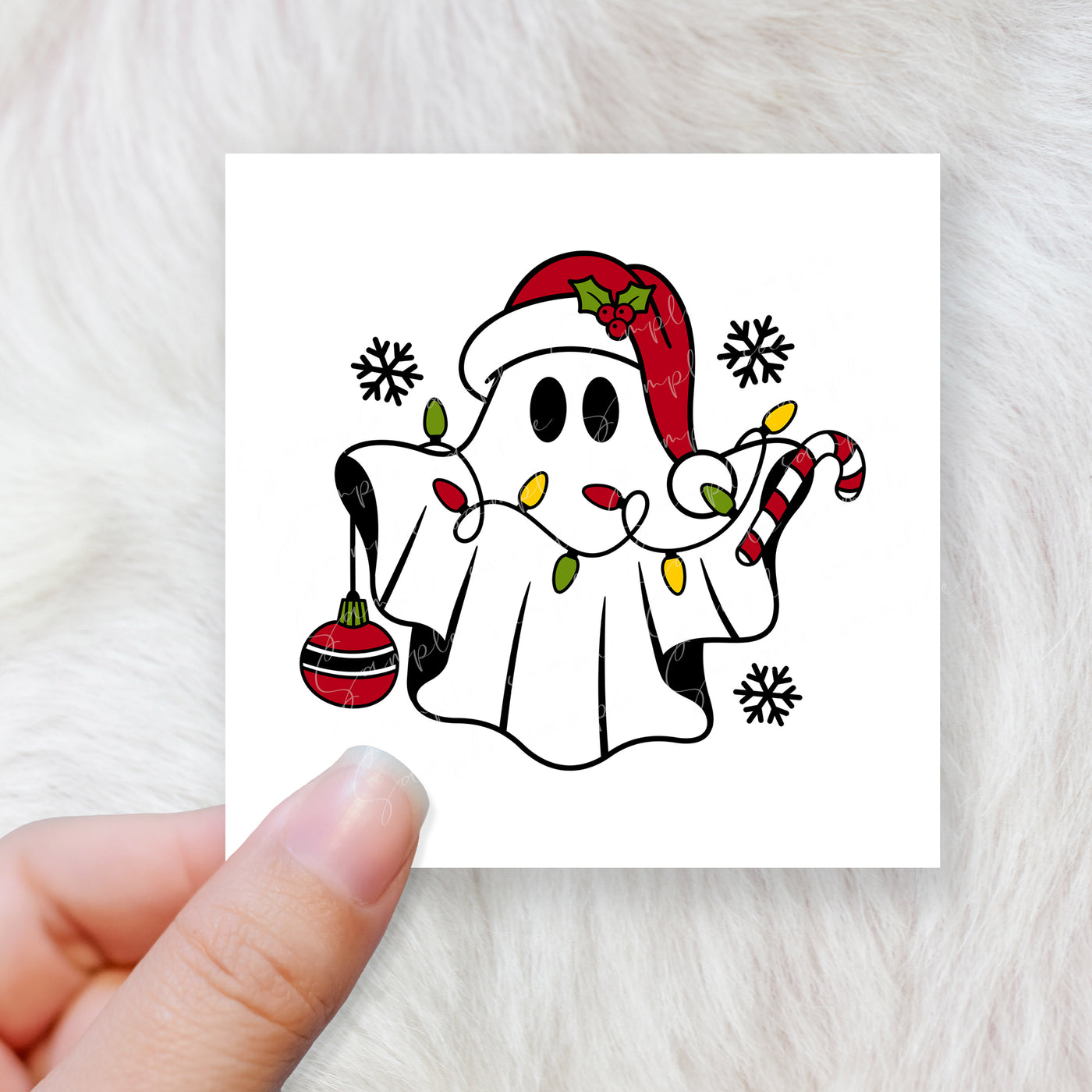 Christmas ghost - CHOOSE UV DTF decal - DTF Transfer