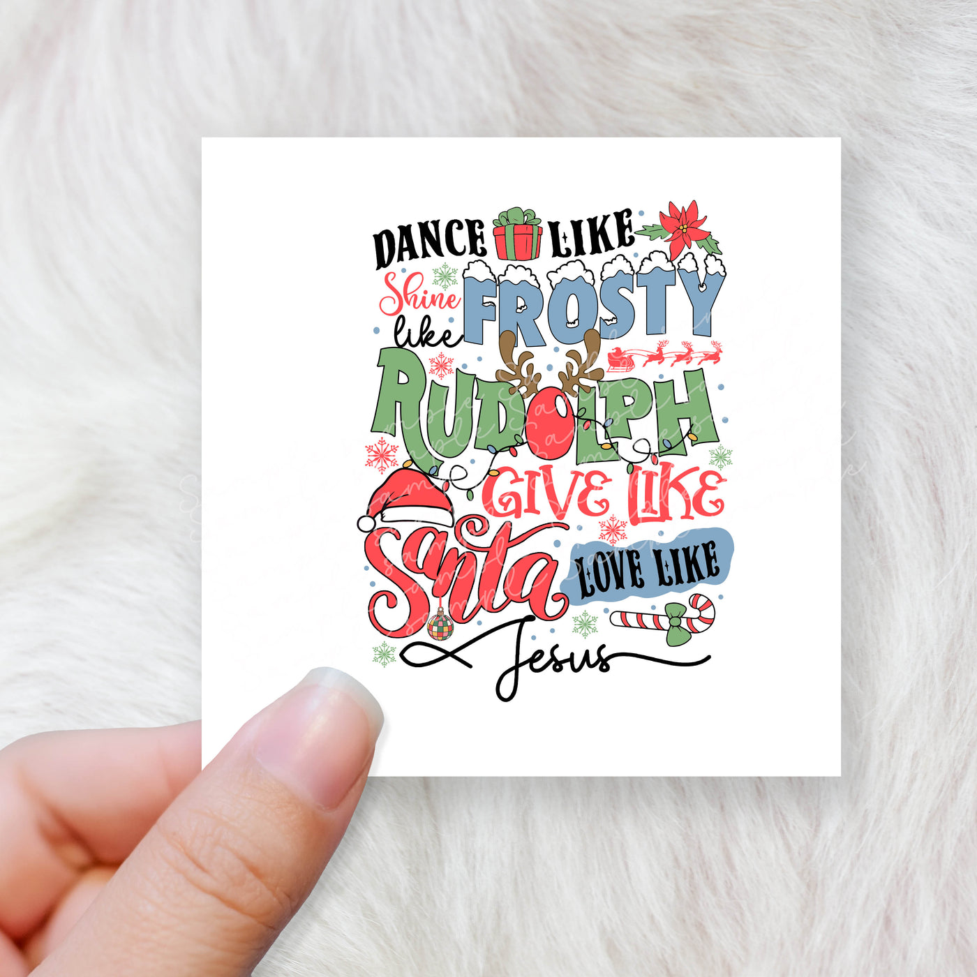 Dance like frosty shine like rudolf - CHOOSE UV DTF decal - DTF Transfer