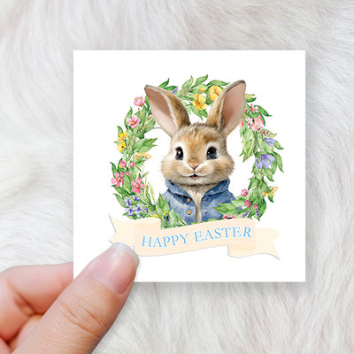 Bunny Rabbit happy easter   - CHOOSE UV DTF decal - DTF Transfer (personalised options)