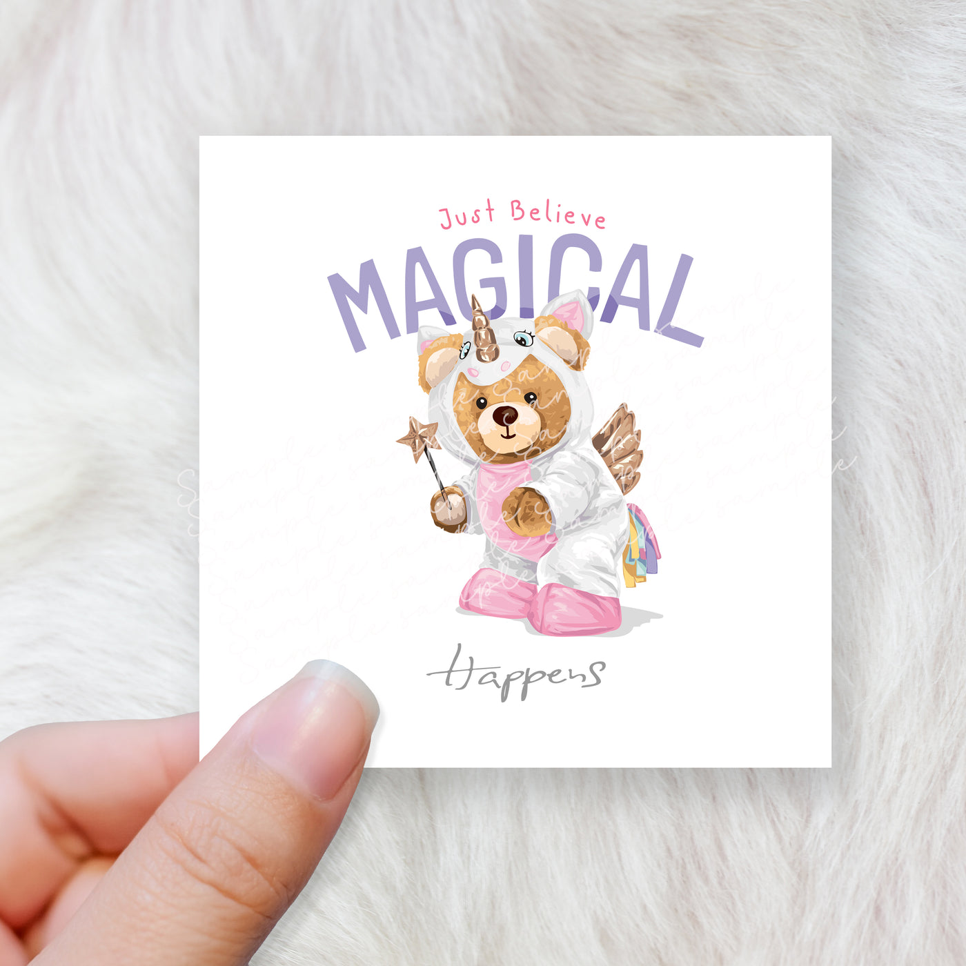 Unicorn bear unibear just believe in magical - CHOOSE UV DTF decal - DTF Transfer