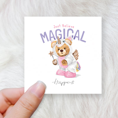 Unicorn bear unibear just believe in magical - CHOOSE UV DTF decal - DTF Transfer