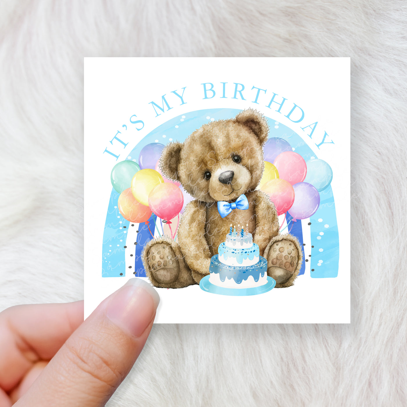 Birthday bear boy - CHOOSE UV DTF decal - DTF Transfer (personalised options)