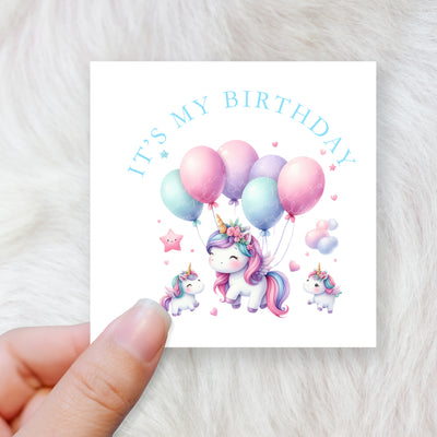 Birthday unicorn pastel lilac - CHOOSE UV DTF decal - DTF Transfer (personalised options)