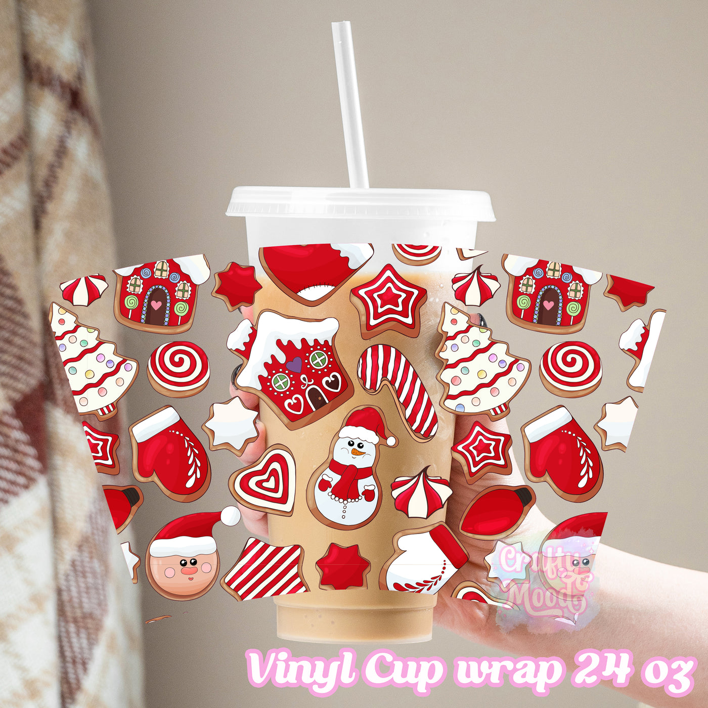 Christmas cookie - 24oz Cold Cup Wrap Only