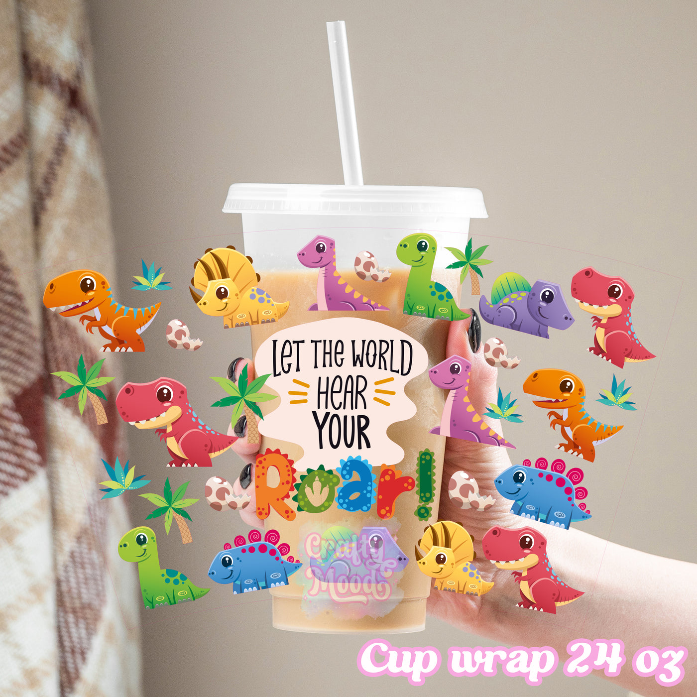 Dino Roar - 24oz Cold Cup Wrap Only