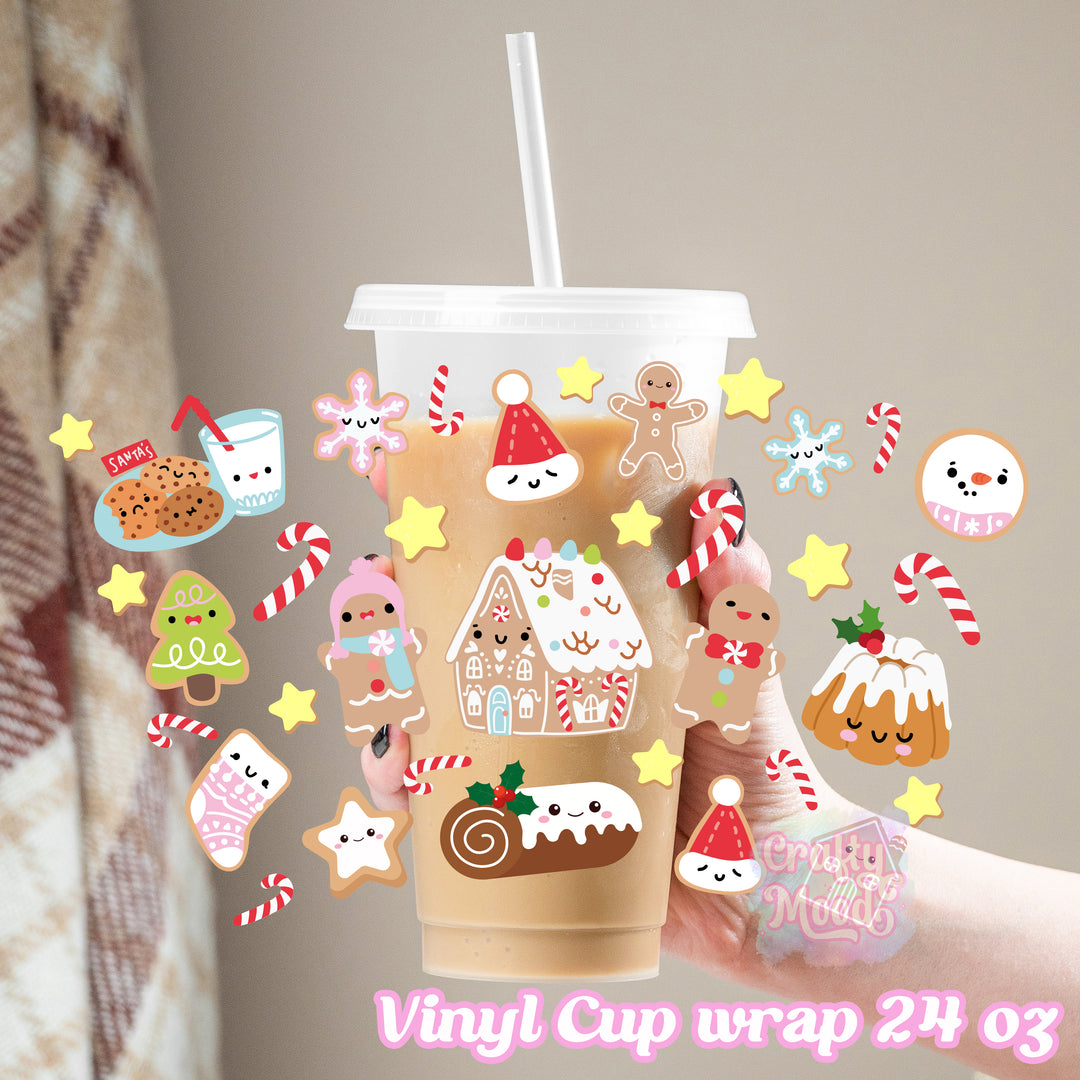 Christmas cookie - 24oz Cold Cup Wrap Only