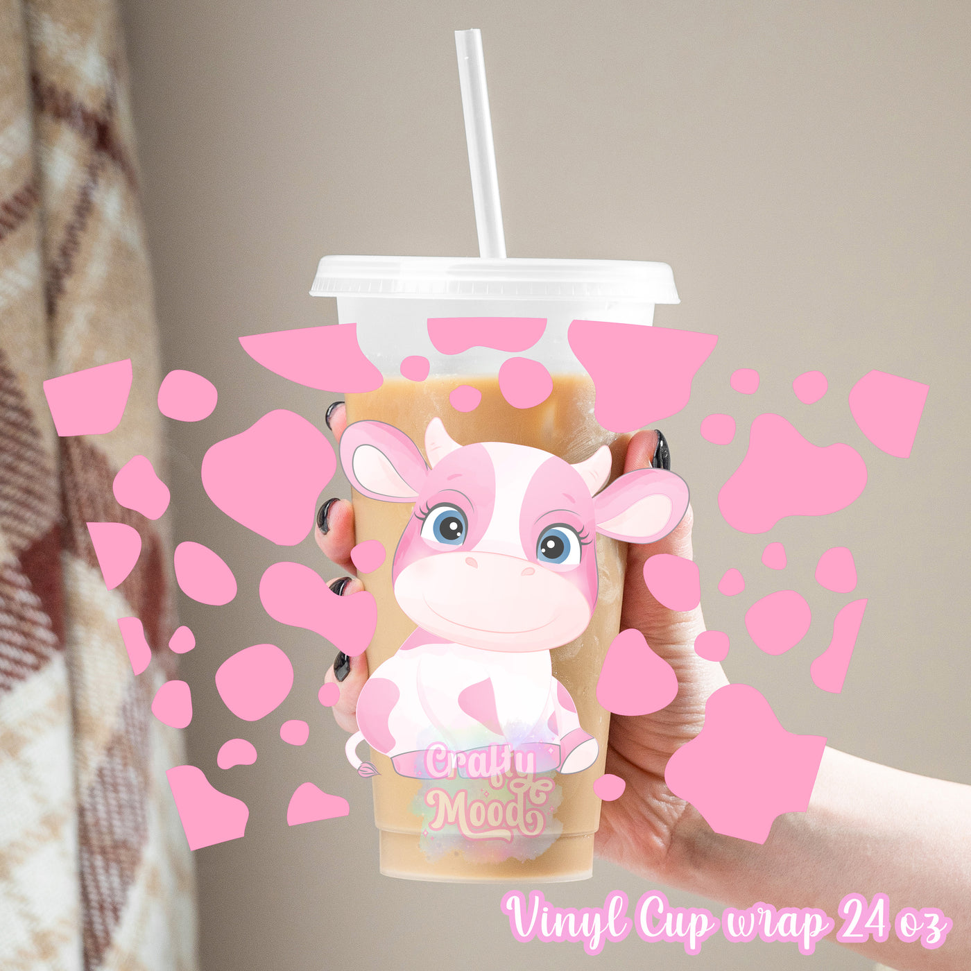 Pink Cow - 24oz Cold Cup Wrap Only