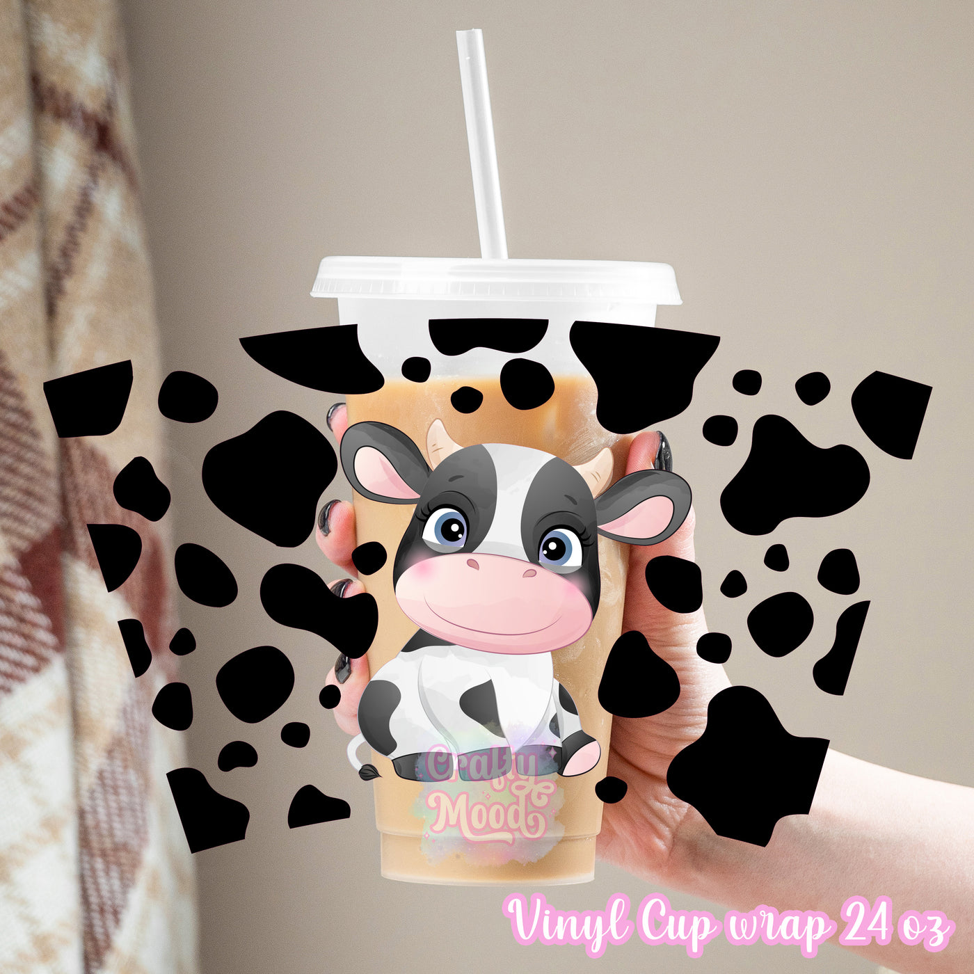 Cow - 24oz Cold Cup Wrap Only