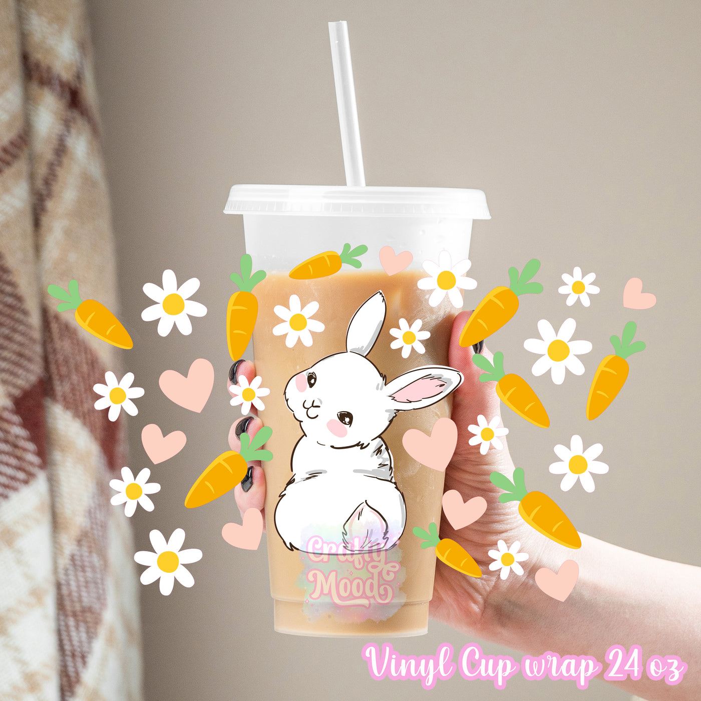 Bunny Rabbit carrot - 24oz Cold Cup Wrap Only