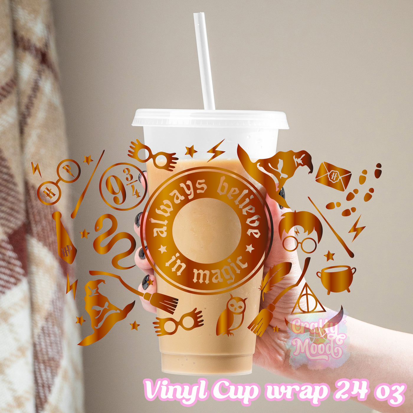 Wizard always believe in magic - 24oz Cold Cup Wrap Only