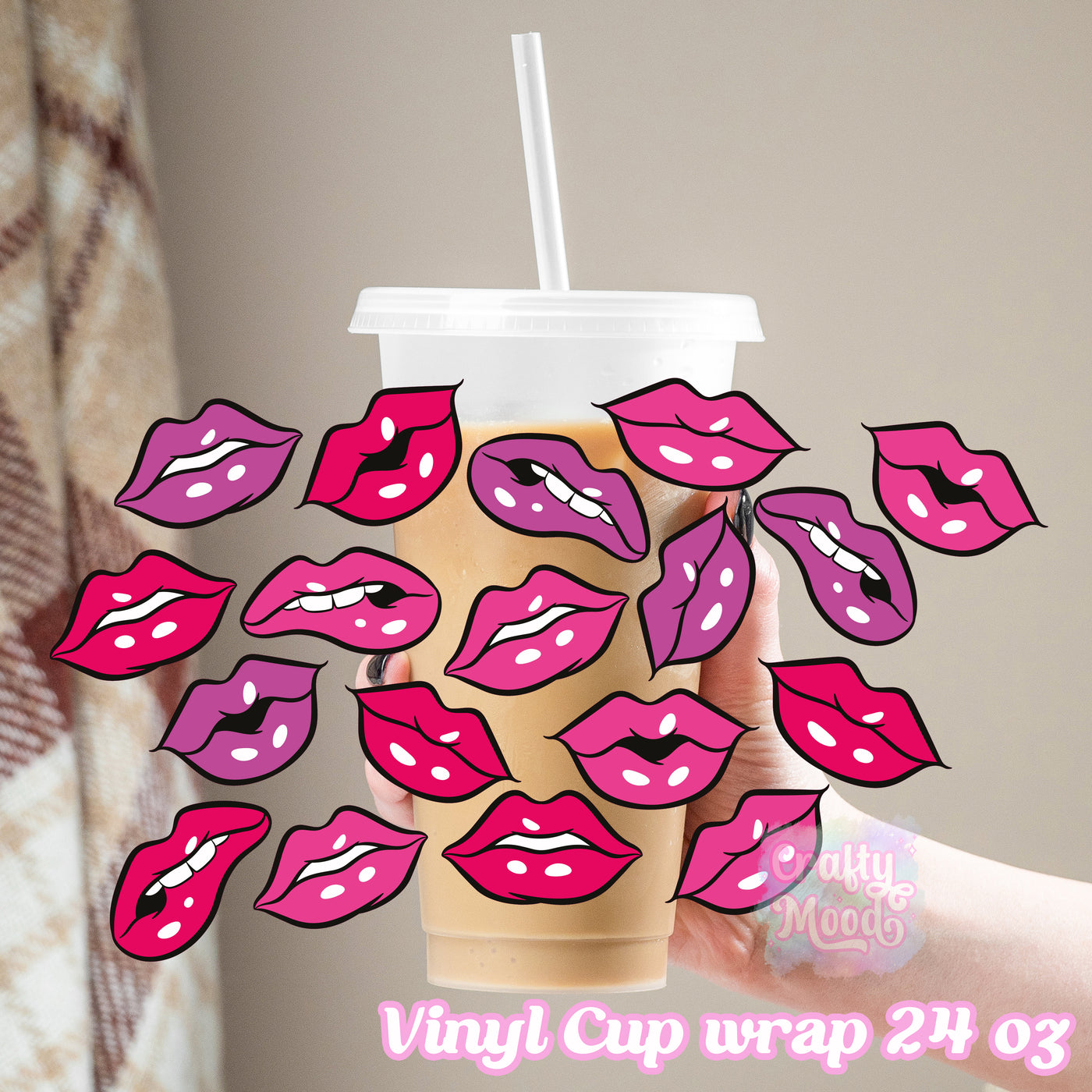Sexy lips - 24oz Libbey Glass Cup Wrap Only
