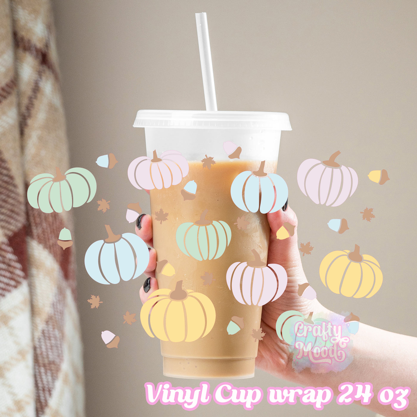 pastel pumpkin - 24oz Cold Cup Wrap Only