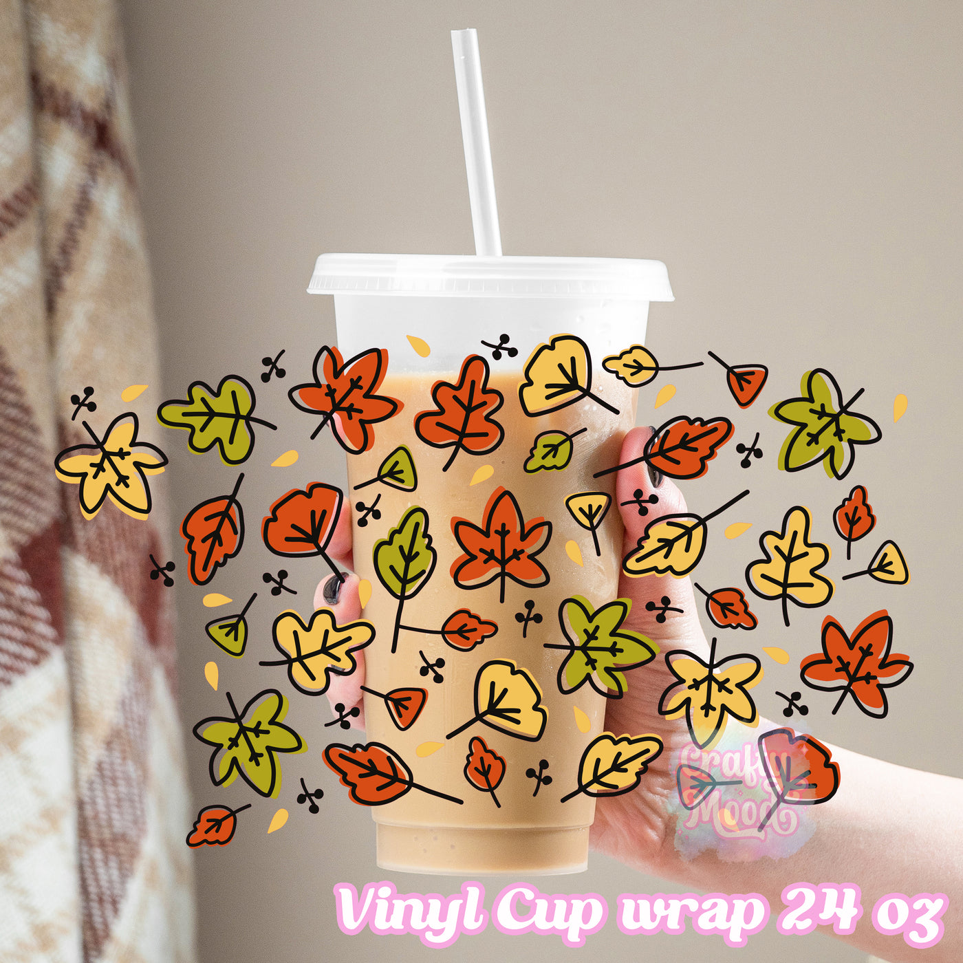 Fall leaves - 24oz Cold Cup Wrap Only