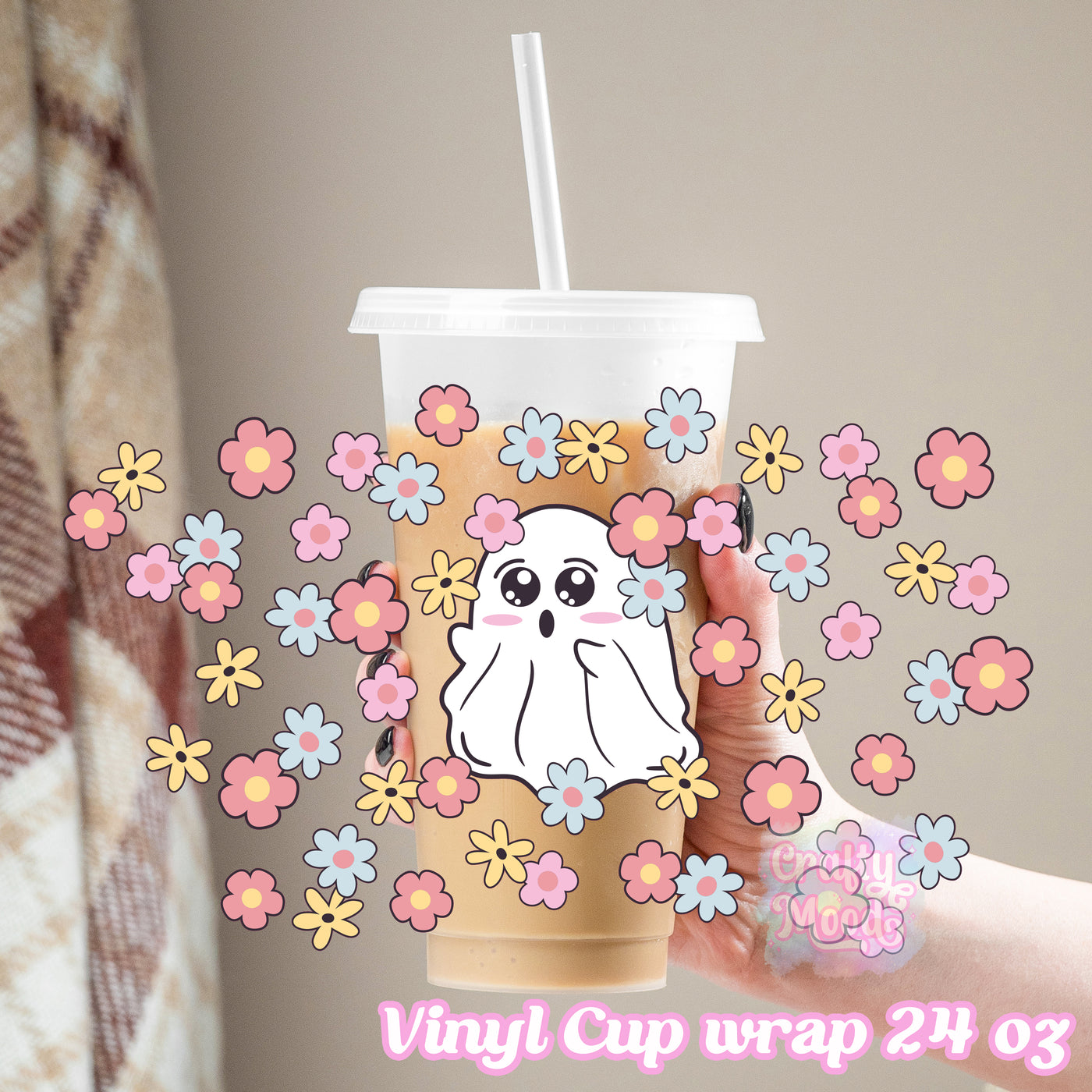 Ghost Flower - 24oz Colds Cup Wrap Only