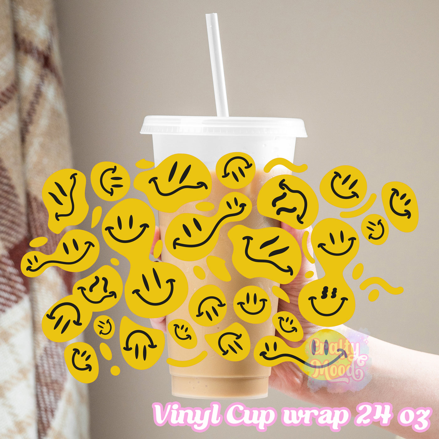 Smiley - 24oz Cold Cup Wrap Only