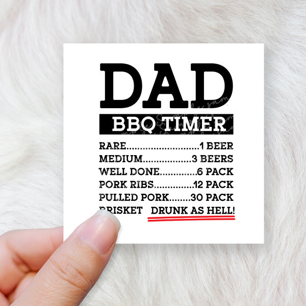 dad bbq time - CHOOSE UV DTF decal - DTF Transfer