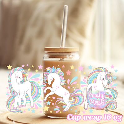 Unicorn - 16oz Libbey Glass Cup Wrap Only