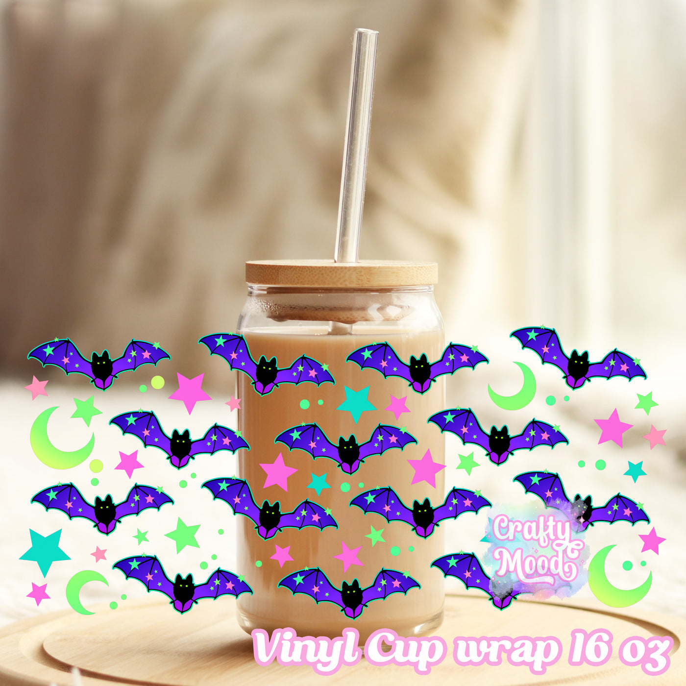 Bats - 16oz Libbey Glass Cup Wrap Only