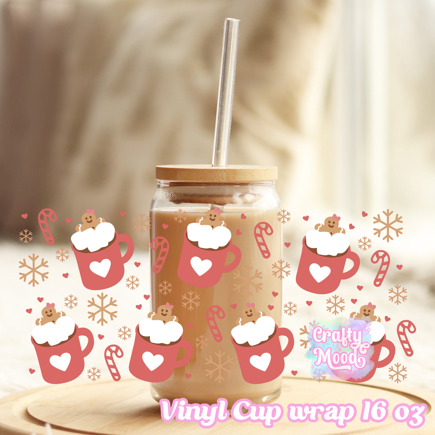 Hot cocoa - 16oz Libbey Glass Cup Wrap Only