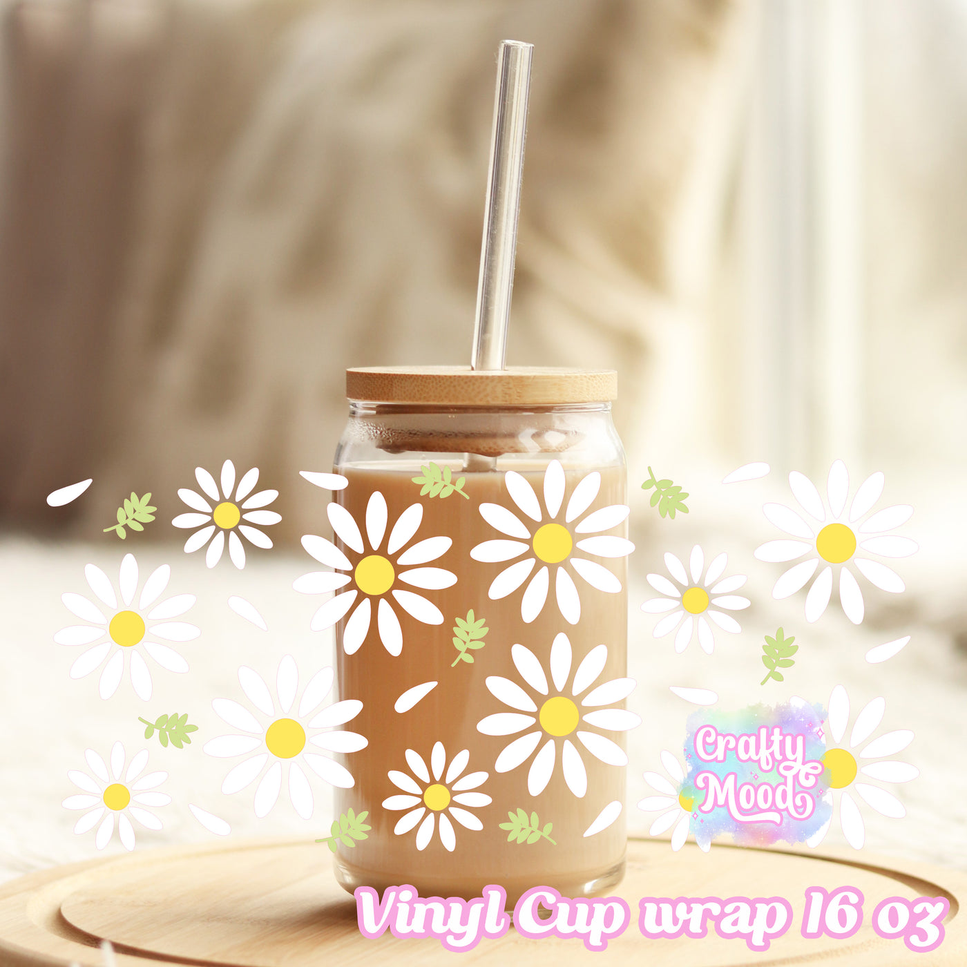 Big daisy - 16oz Libbey Glass Cup Wrap Only