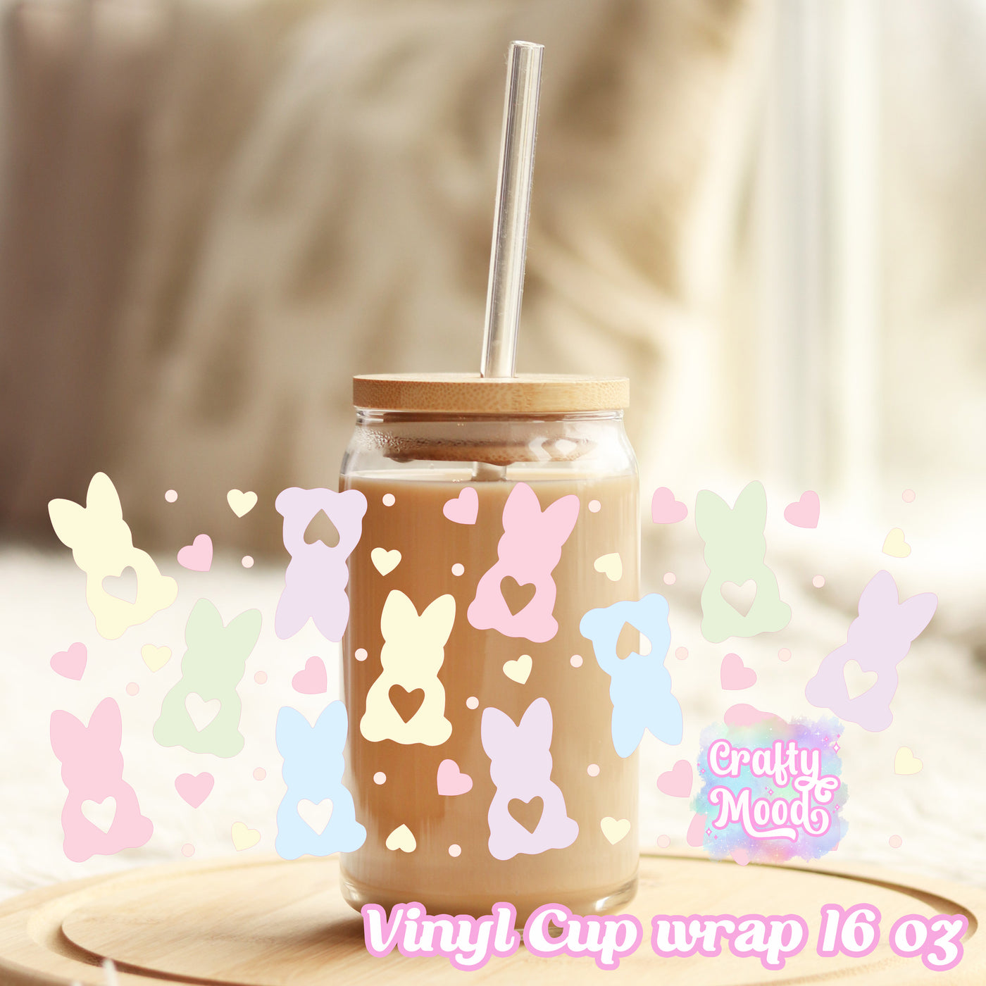 Bunny rabbit candy easter - 16oz Libbey Glass Cup Wrap Only