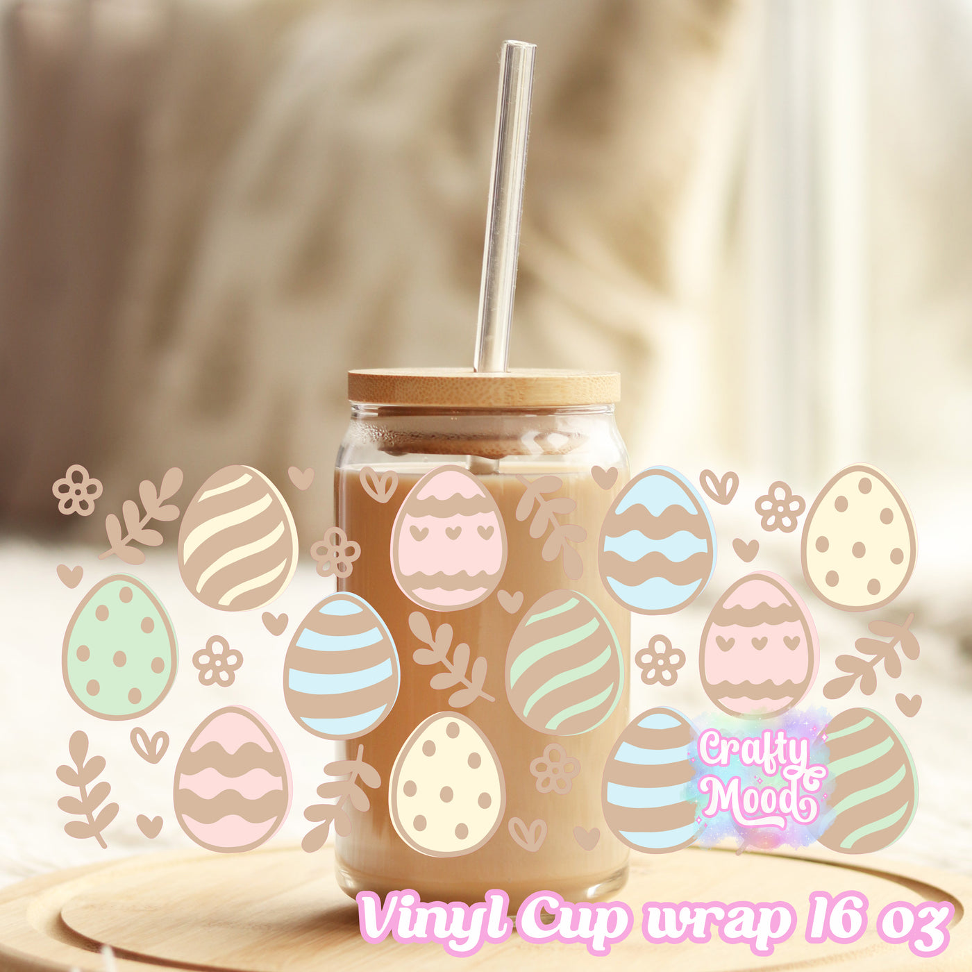 Easter eggs - 16oz Libbey Glass Cup Wrap Only