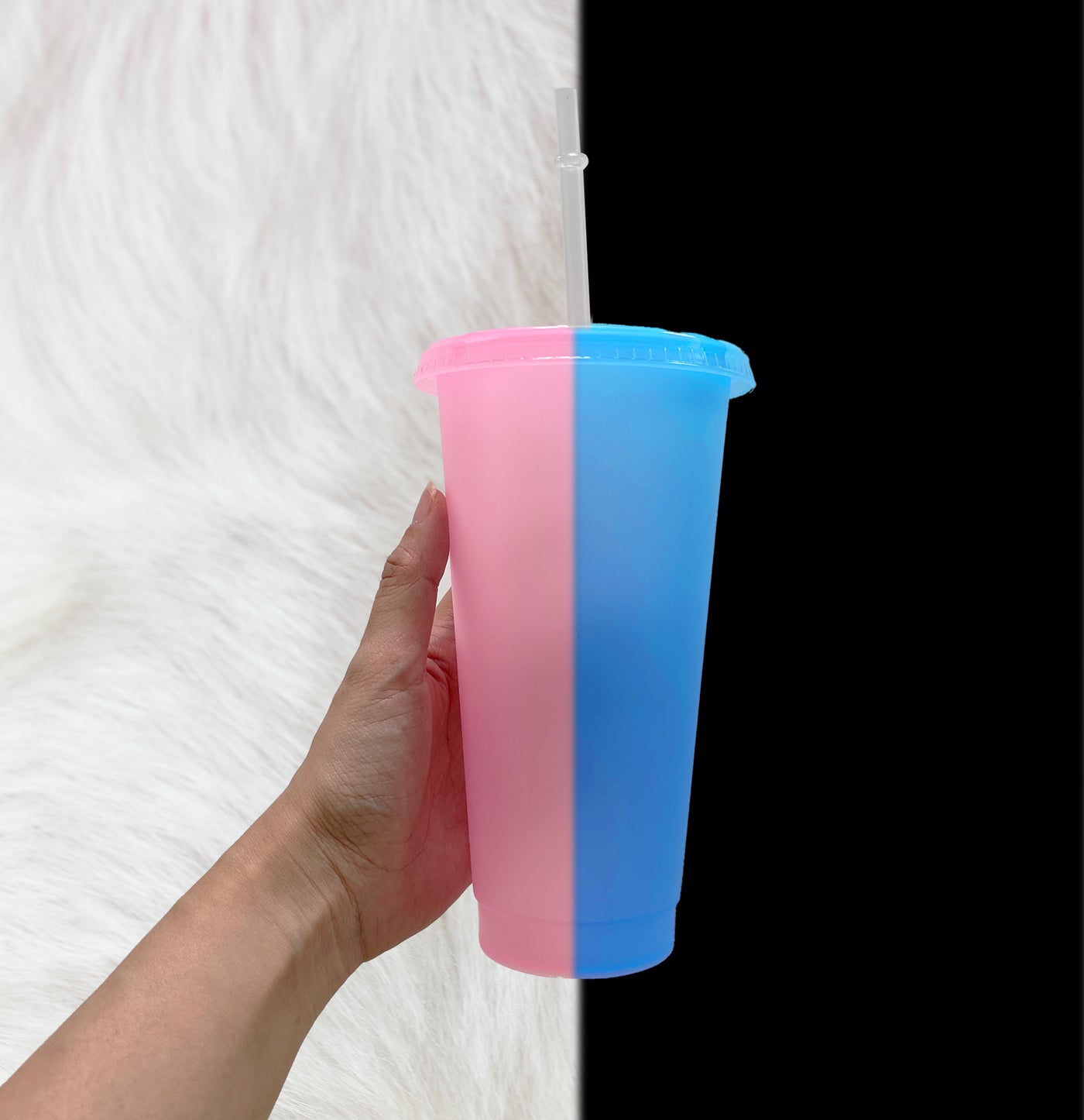 Glow in the dark pink -Blue 24oz - 710 ml Cold Cups