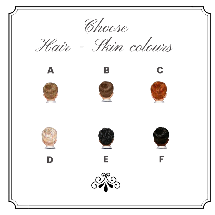 Sticker decal - Page boy - grey - suit - for Magnetic topper box