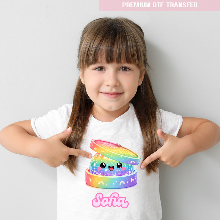Choose your own Dumpling Glitter Squishy personalised - DTF transfer ready to press