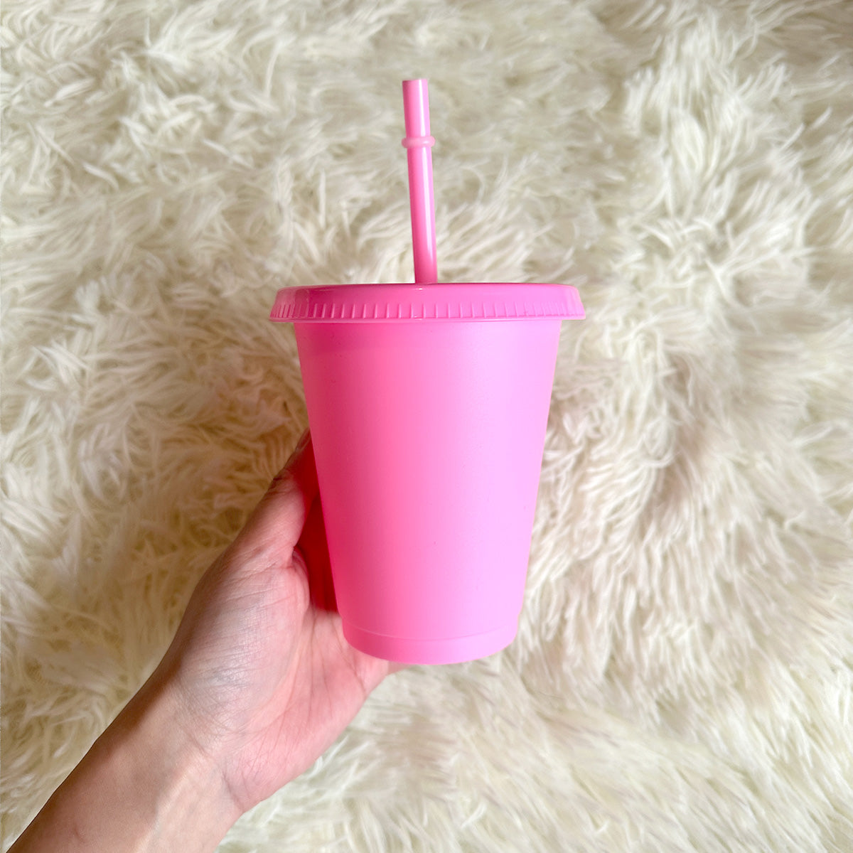 16oz hot pink cold cup tumbler - 470ml