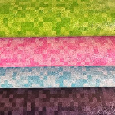 Pixel craft game - faux vegan Leatherette vinyl - canvas - choose Fabric material Sheets