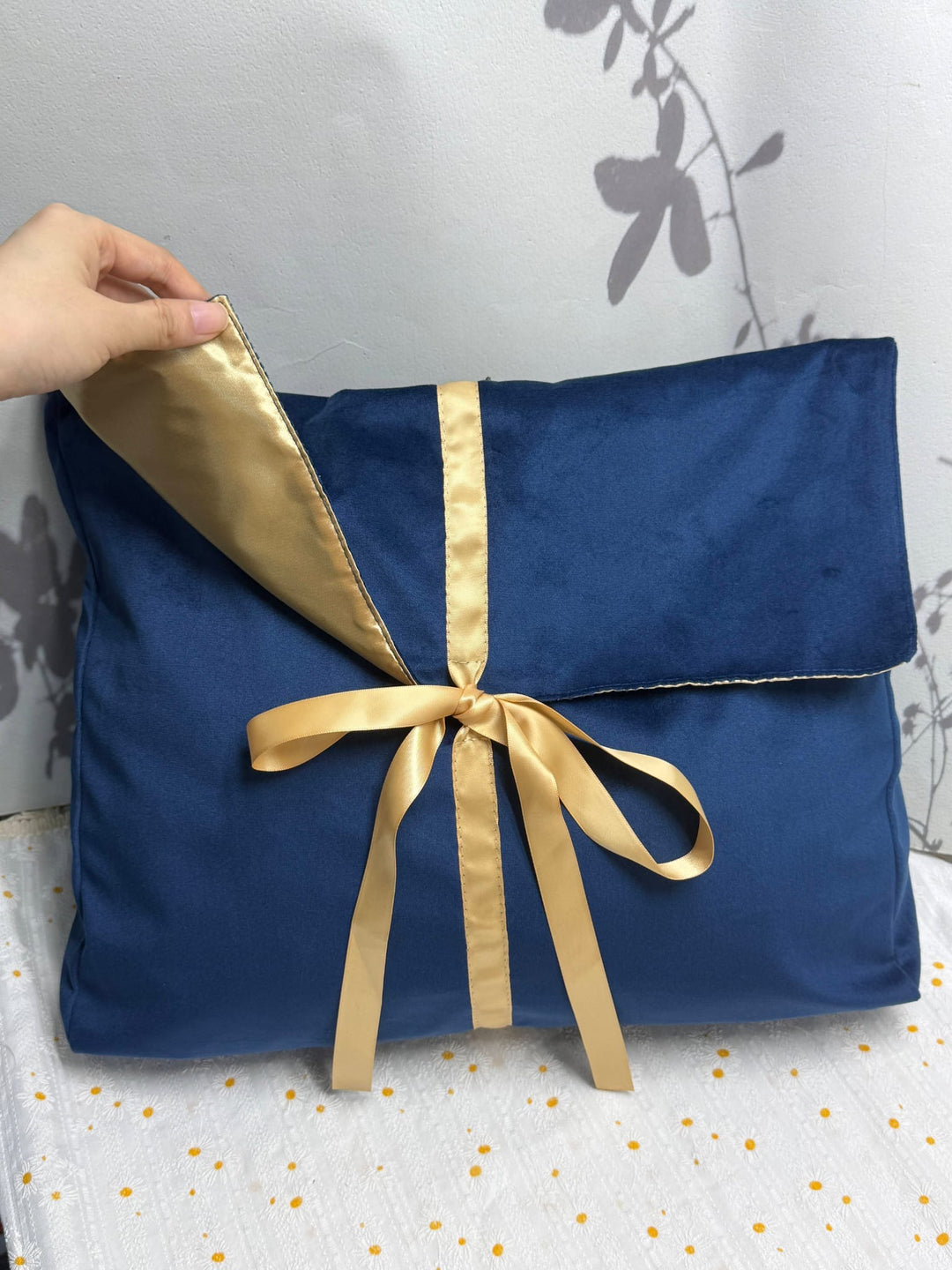 Velvet Christmas Envelope Gift Bag - Blank deep 40x34x10cm navy blue