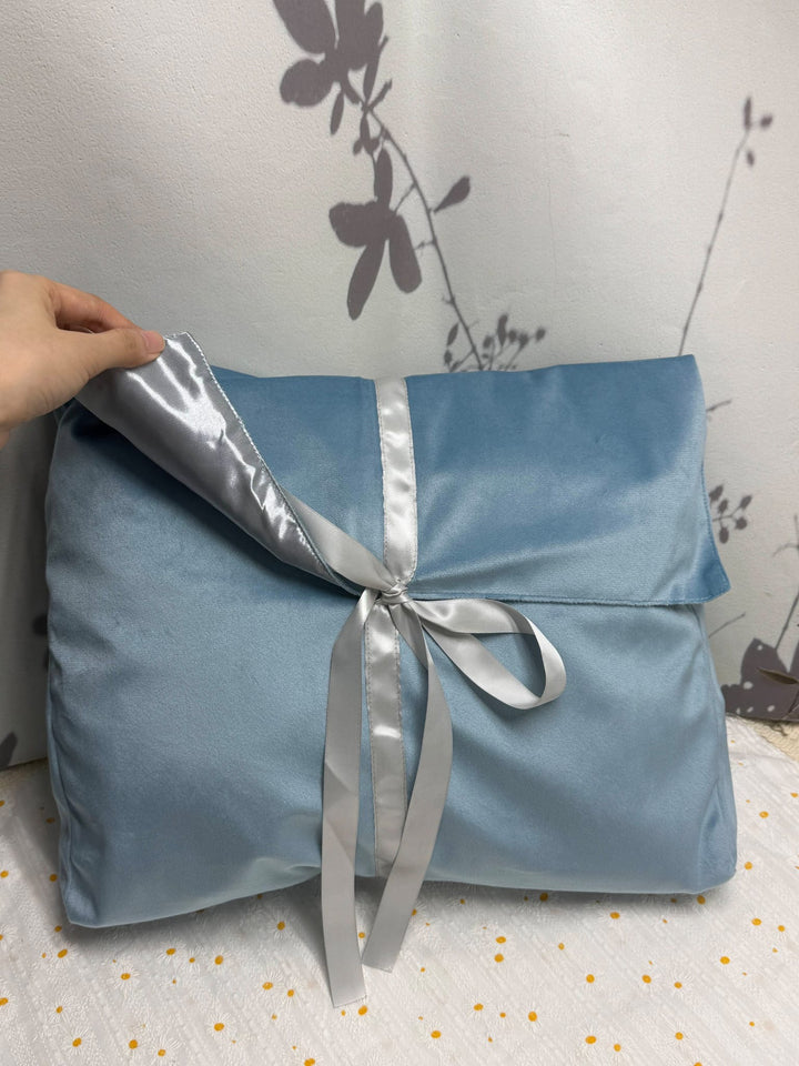 Velvet Christmas Envelope Gift Bag - Blank deep 40x34x10cm light blue )