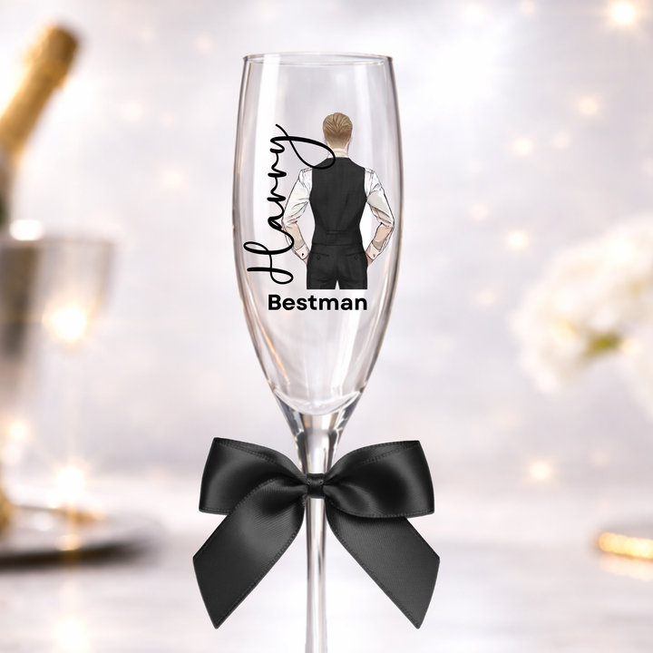 UV DTF decal - Groomsmen - black waistcoat suit