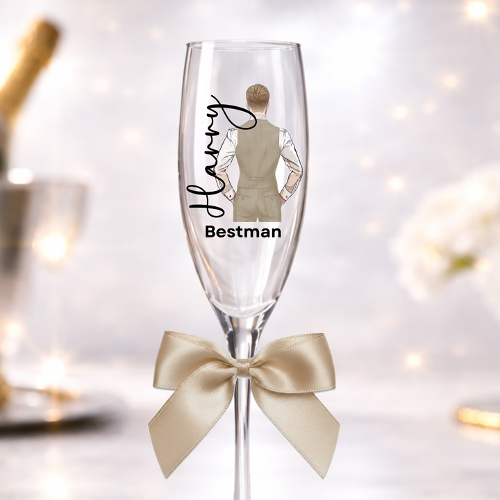 UV DTF decal - Groomsmen - beige waistcoat suit