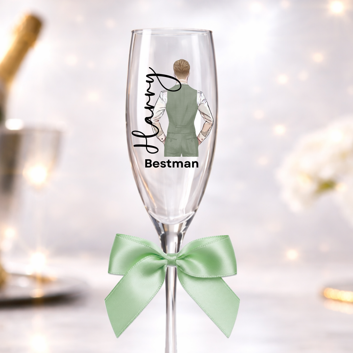 UV DTF decal - Groomsmen - sage green waistcoat suit