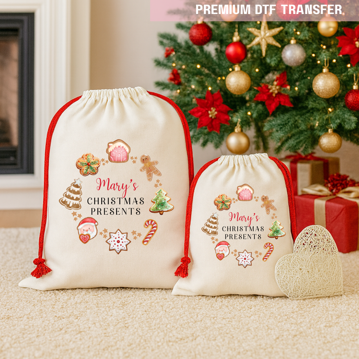 DTF Transfer -  My First Christmas cookies brown - DTF ready to press
