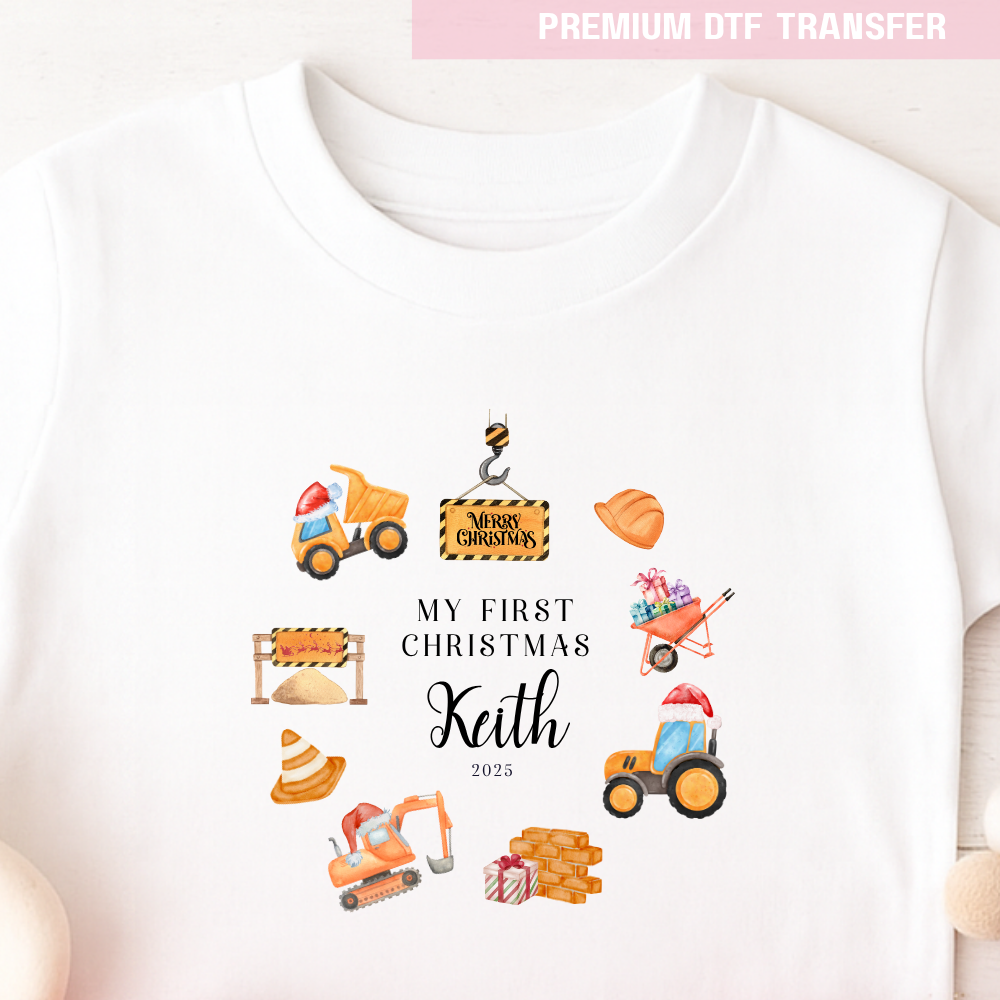 DTF Transfer -  Christmas presents orange works - DTF ready to press