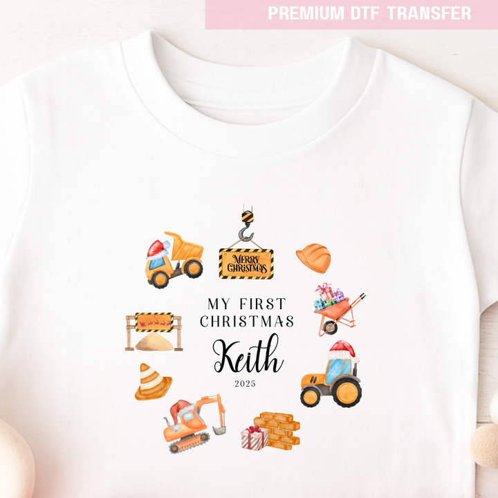 DTF Transfer -  Christmas presents orange works - DTF ready to press