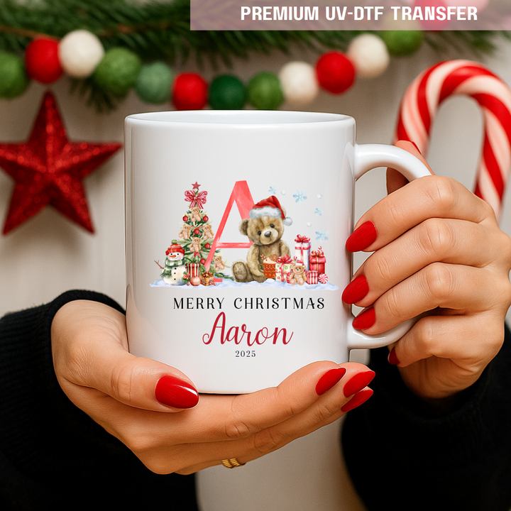 DTF Transfer -  Merry Christmas a teddy bear red - DTF ready to press