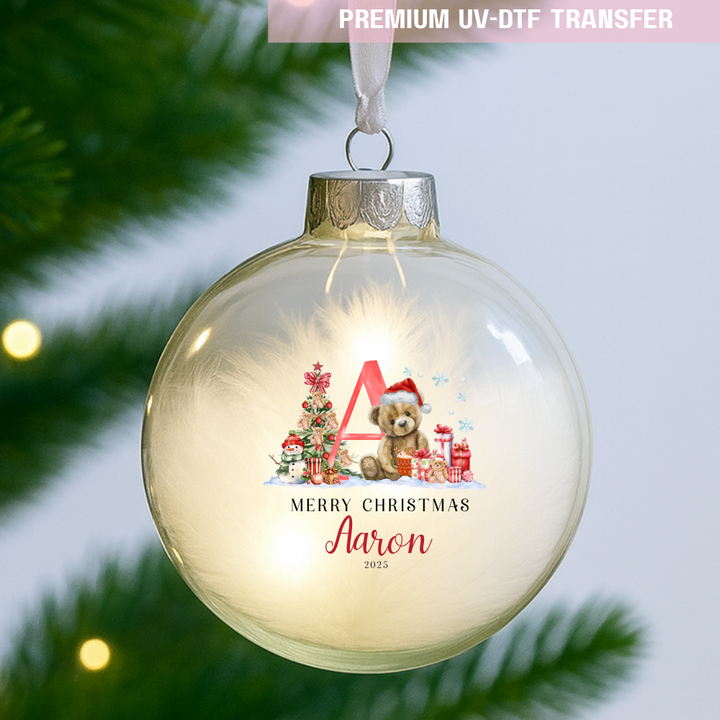 DTF Transfer -  Merry Christmas a teddy bear red - DTF ready to press