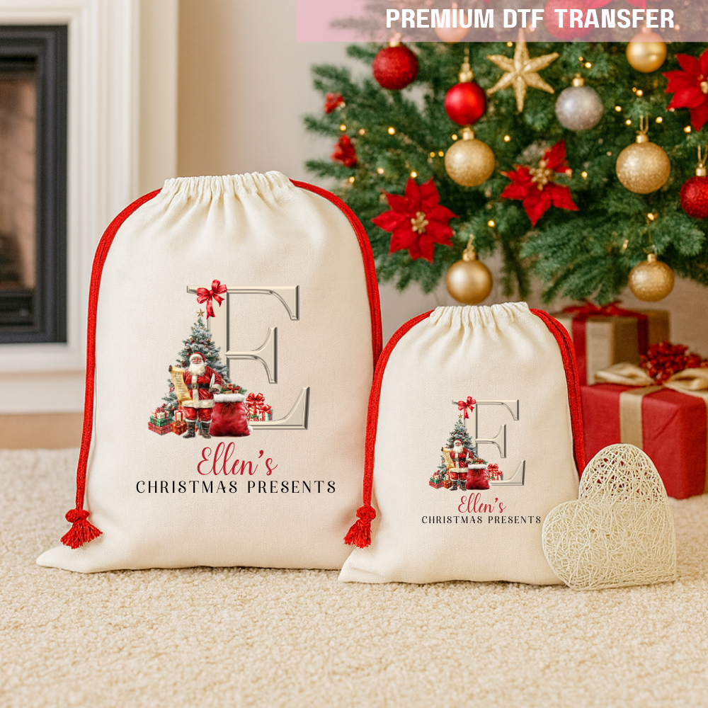 DTF Transfer -  My First Christmas red hat Santa - DTF ready to press