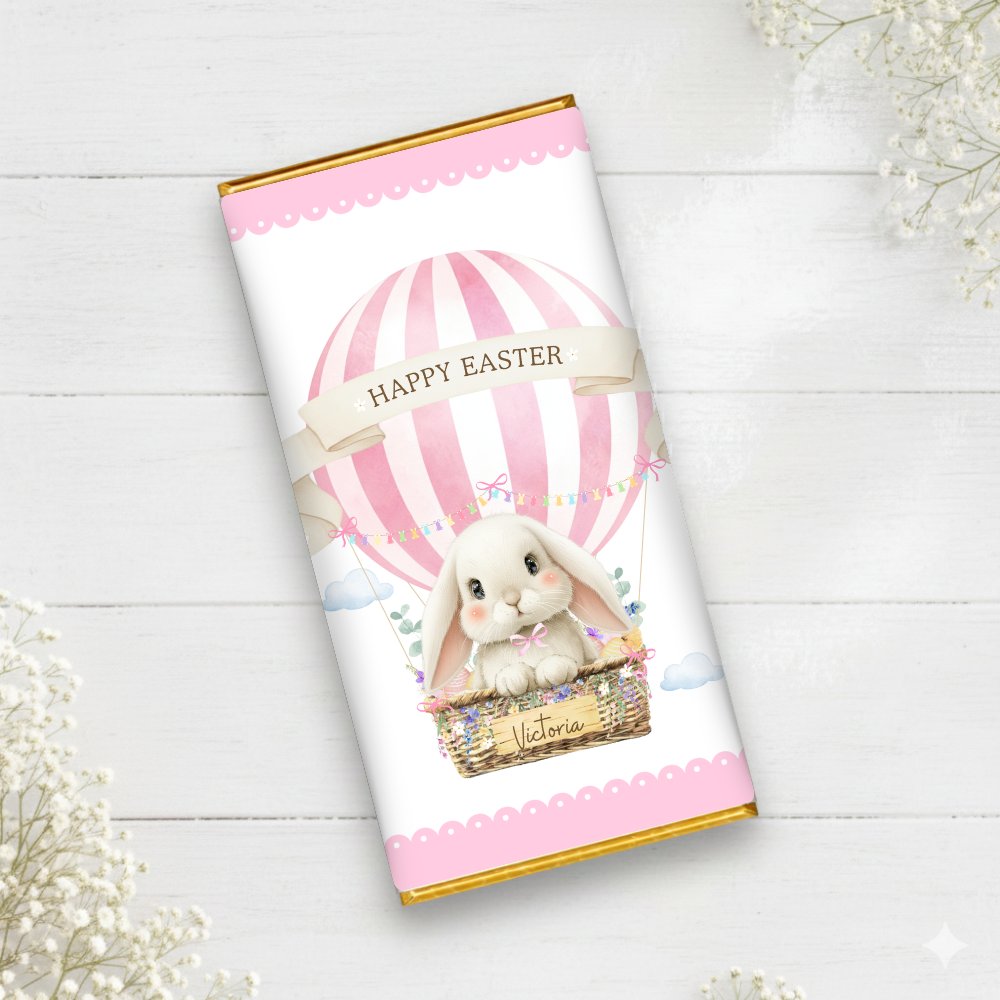 Printed range - Chocolate Wrapper - pink balloon bunny easter - Crafty Mood