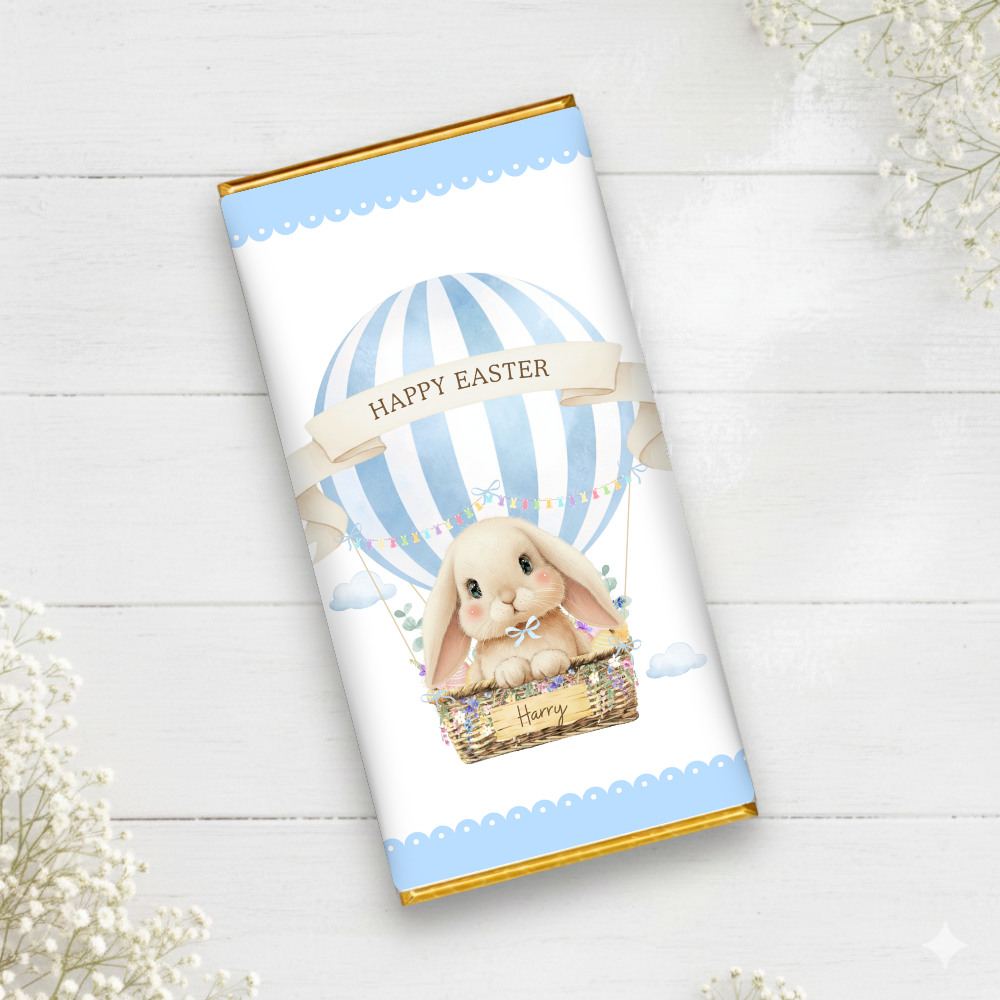 Printed range - Chocolate Wrapper - blue balloon cute bunny easter - Crafty Mood