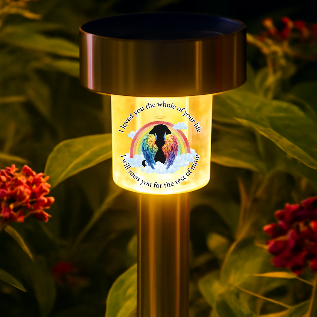 Pet dog rainbow Memorial UV DTF decal- loves you the whole of your life