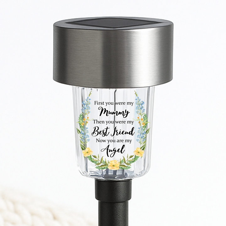 You were my best friend now you are my angel UV DTF decal solar light - memorial flower