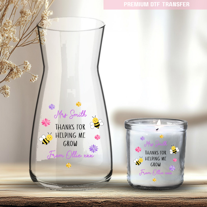 Personalised Thanks for helping me grow - teacher UV DTF